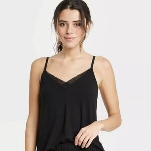 NWT Stars Above Women's Camisole Black Lace Trim Top M